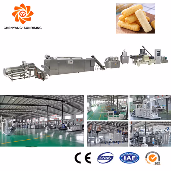 Línea de producción de bocadillos de relleno de núcleo delicioso crujiente asequible de fabricante chino profesional